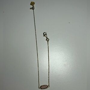 Kendra Scott Gold Chain Adjustable Bracelet in Rose Quartz
